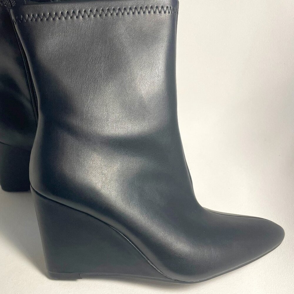 NWT Black Wedge Ankle Booties 8.5 - A New Day - Soft Vegan Leather